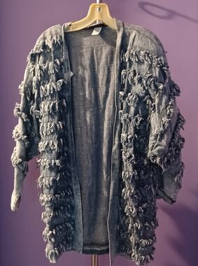 Denim Shag 3/4 Length Jacket